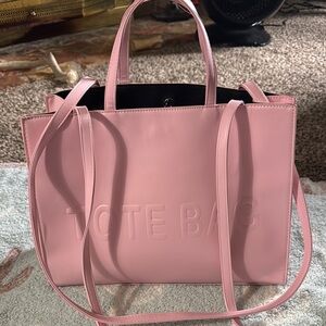 Dusty Pink Structured Tote with Versatile Straps